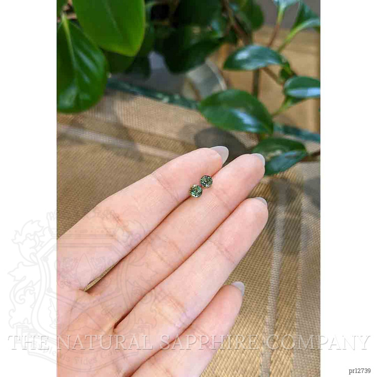 1.14 Ct.Tw. Green Sapphire Pair from Madagascar