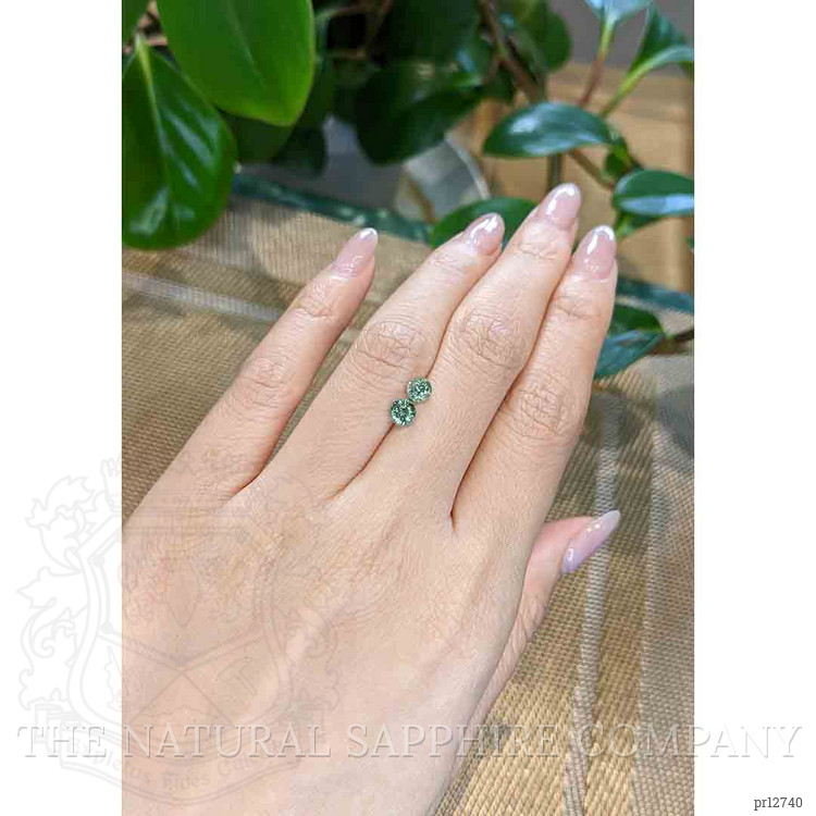 1.38 Ct.Tw. Bluish Green Sapphire Pair from Madagascar