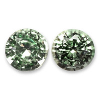 1.10 Ct.Tw.Total Carat Weight Green Sapphire Pair from Madagascar Video