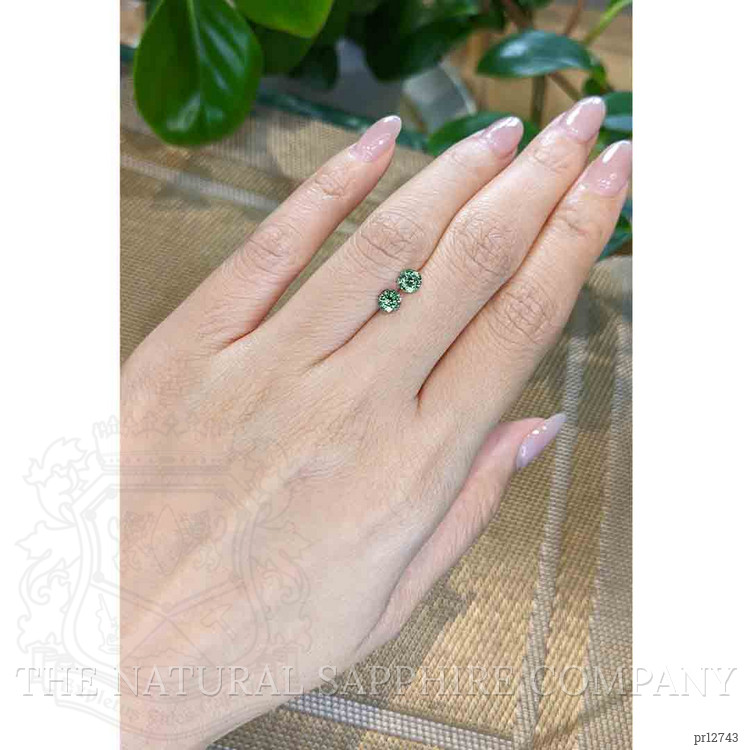 1.10 Ct.Tw. Green Sapphire Pair from Madagascar