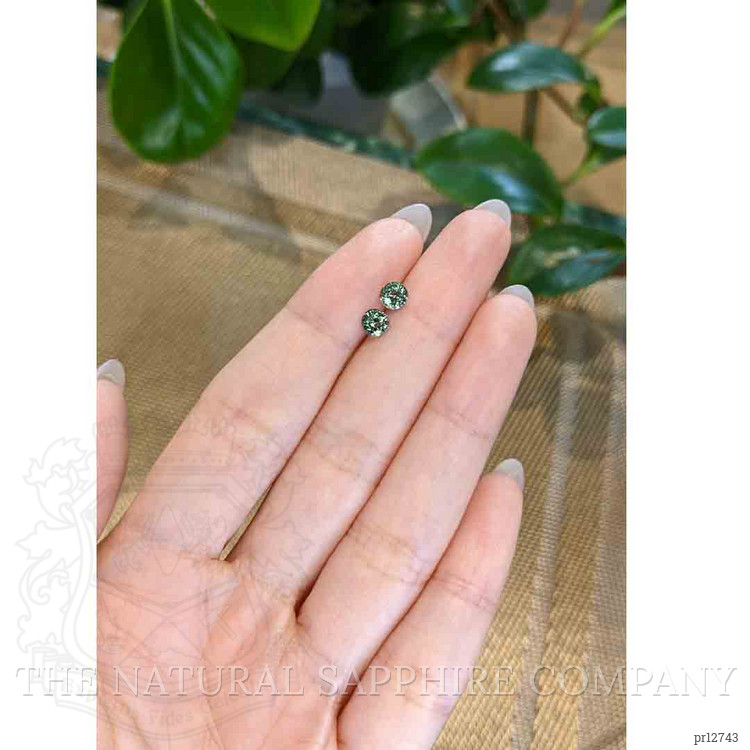 1.10 Ct.Tw. Green Sapphire Pair from Madagascar