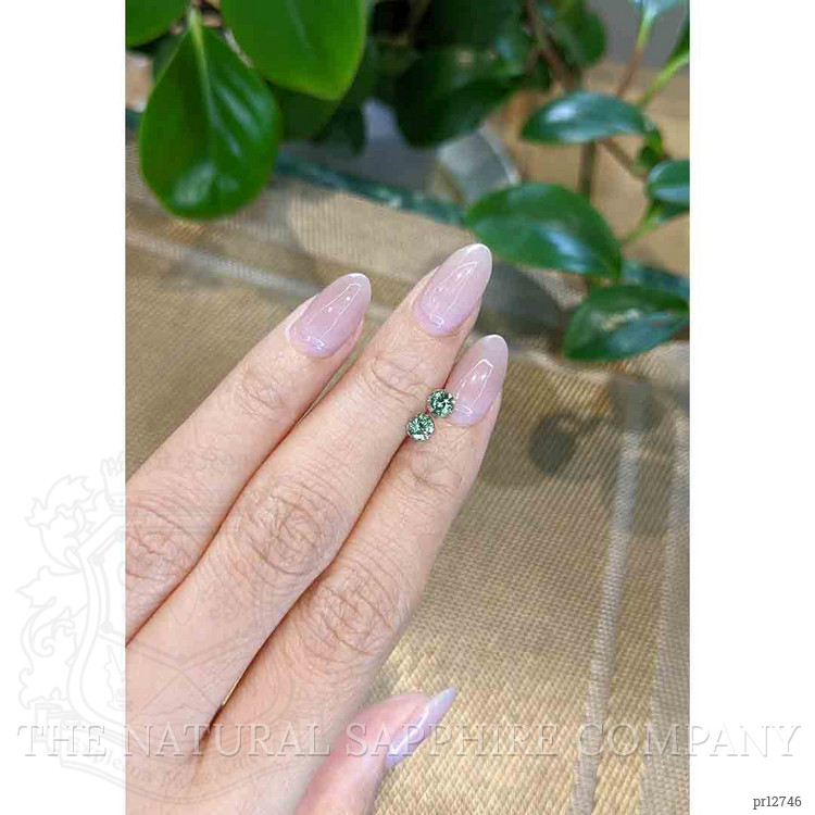 0.90 Ct.Tw. Yellowish Green Sapphire Pair from Madagascar