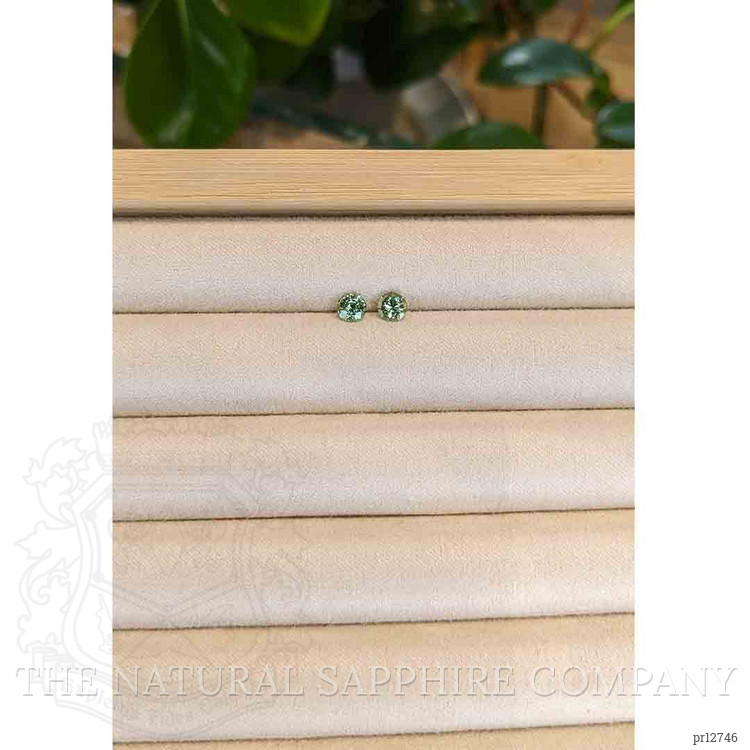 0.90 Ct.Tw. Yellowish Green Sapphire Pair from Madagascar