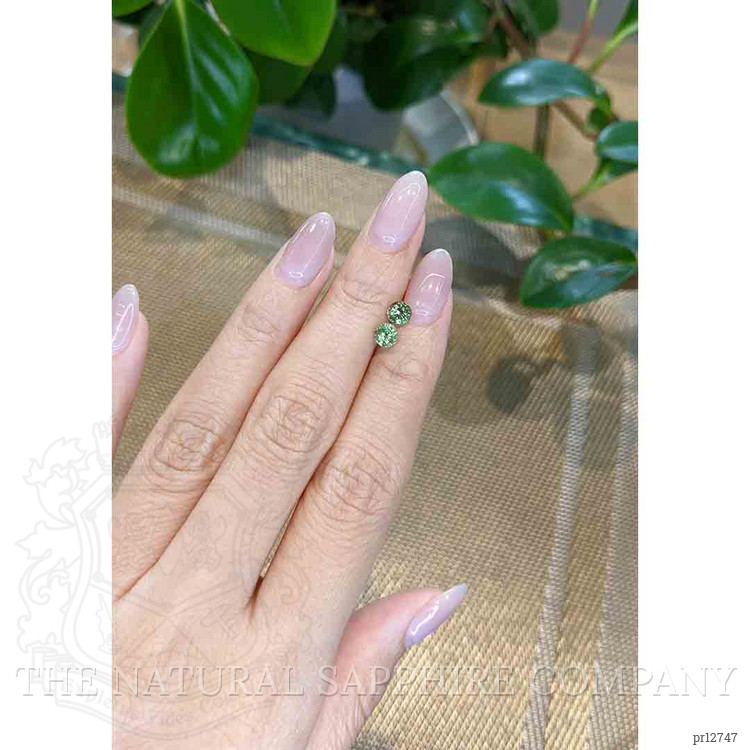 1.35 Ct.Tw. Yellowish Green Sapphire Pair from Madagascar