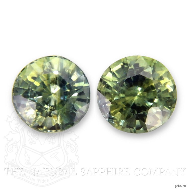 0.97 Ct.Tw. Yellowish Green Sapphire Pair from Madagascar