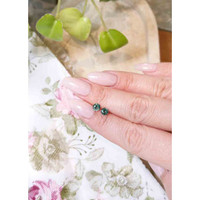 1.13 Ct.Tw.Total Carat Weight Bluish Green Sapphire Pair from Madagascar Life Style