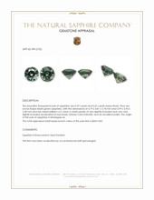1.21 Ct.Tw.Total Carat Weight Bluish Green Sapphire Pair from Madagascar Appraisal