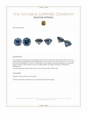 0.84 Ct.Tw.Total Carat Weight Blue Sapphire Pair from Madagascar Appraisal