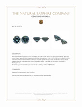 0.83 Ct.Tw.Total Carat Weight Greenish Blue Sapphire Pair from Madagascar Appraisal