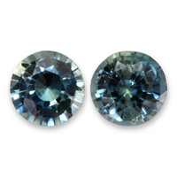 0.83 Ct.Tw.Total Carat Weight Greenish Blue Sapphire Pair from Madagascar Video