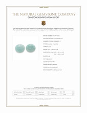 8.52 Ct.Tw.Total Carat Weight Greenish Blue Cabochon Jade Pair from Burma (Myanmar) Scan Report