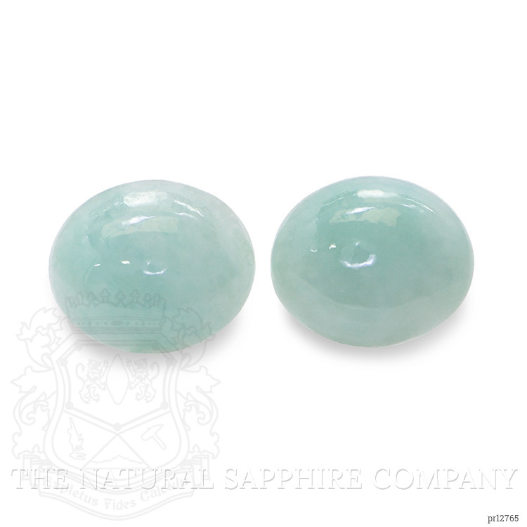8.52 Ct.Tw. Cabochon Jade Pair from Burma (Myanmar)
