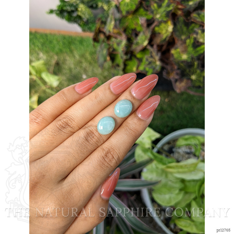 8.52 Ct.Tw. Cabochon Jade Pair from Burma (Myanmar)