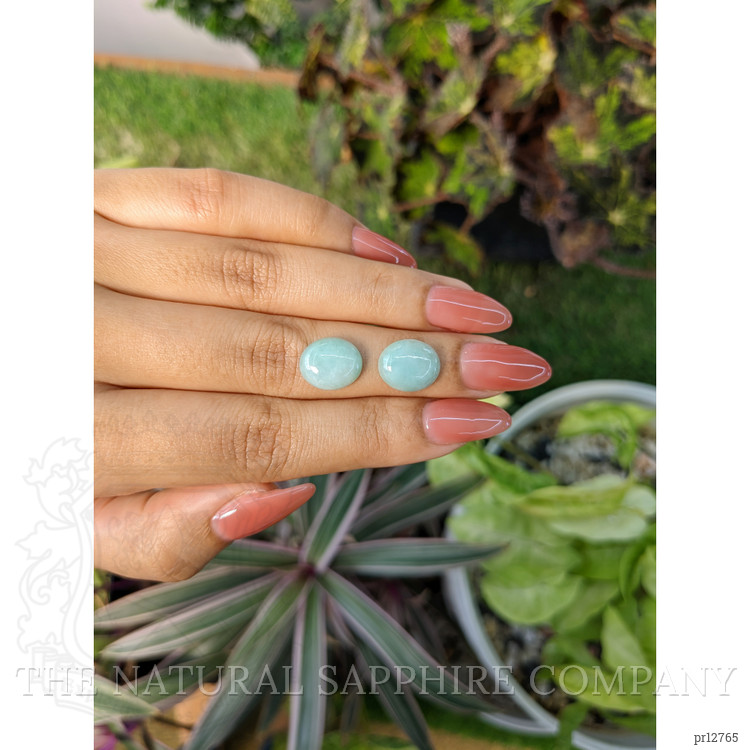 8.52 Ct.Tw. Cabochon Jade Pair from Burma (Myanmar)