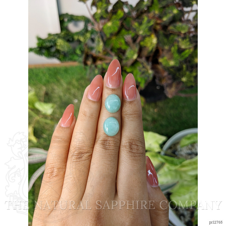 8.52 Ct.Tw. Cabochon Jade Pair from Burma (Myanmar)