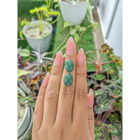 12.19&nbsp;Ct.Tw.Total Carat Weight Cabochon Jade Pair from Burma (Myanmar) Life Style