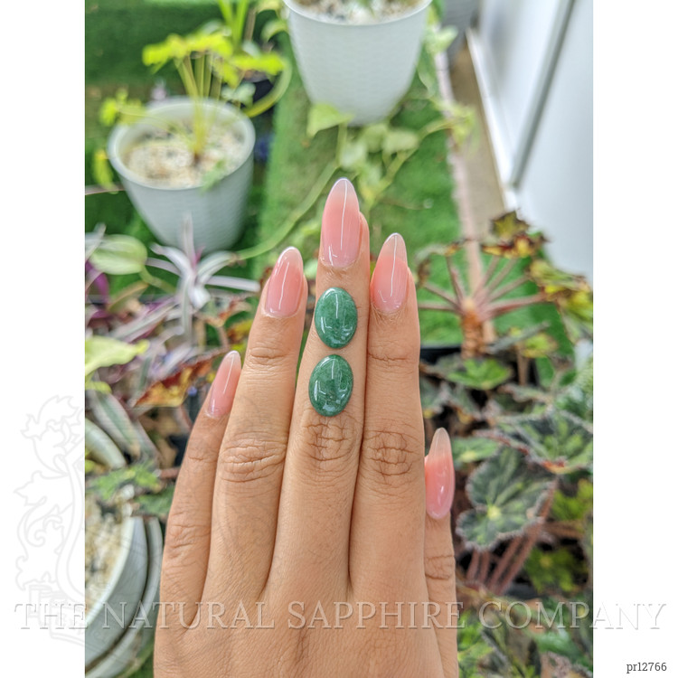 12.19 Ct.Tw. Cabochon Jade Pair from Burma (Myanmar)