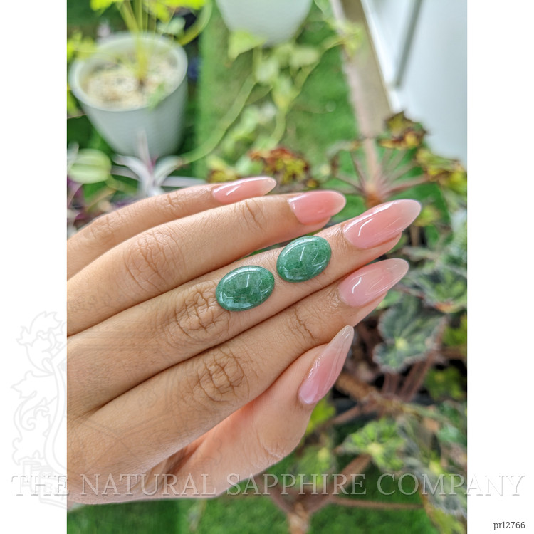 12.19 Ct.Tw. Cabochon Jade Pair from Burma (Myanmar)
