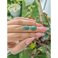 12.19&nbsp;Ct.Tw.Total Carat Weight Cabochon Jade Pair from Burma (Myanmar) Life Style