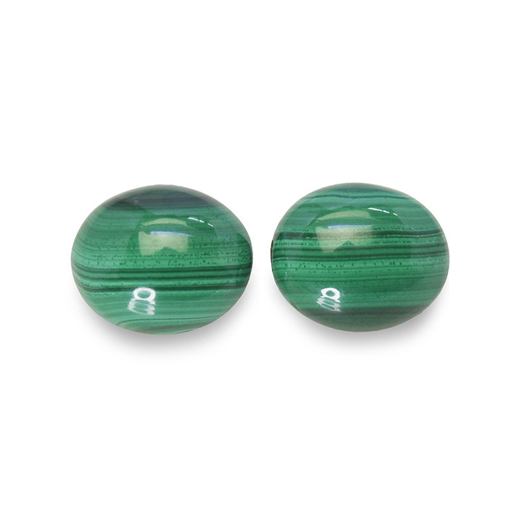 9.71 Ct.Tw. Cabochon Malachite Pair from Russia