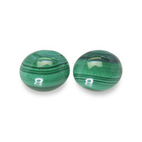 9.65 Ct.Tw.Total Carat Weight Cabochon Malachite Pair from Russia Image