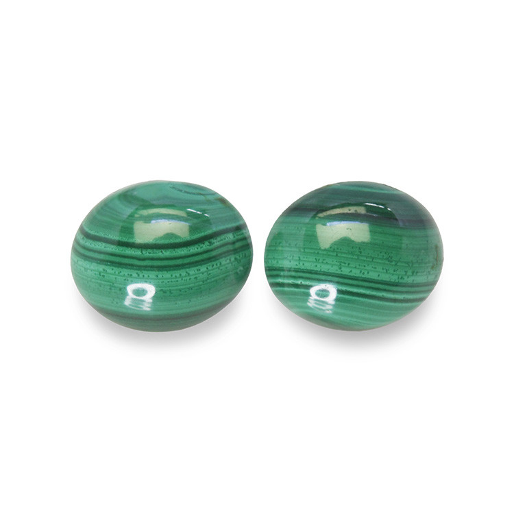 9.65 Ct.Tw. Cabochon Malachite Pair from Russia