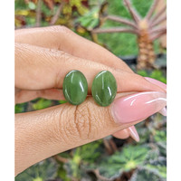 8.79&nbsp;Ct.Tw.Total Carat Weight Cabochon Jade Pair from Burma (Myanmar) Life Style