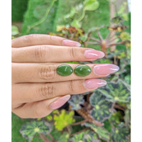 8.79&nbsp;Ct.Tw.Total Carat Weight Cabochon Jade Pair from Burma (Myanmar) Life Style