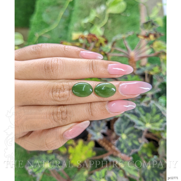 8.79 Ct.Tw. Cabochon Jade Pair from Burma (Myanmar)