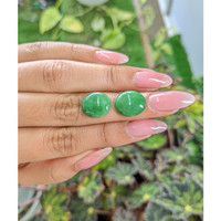 10.80&nbsp;Ct.Tw.Total Carat Weight Cabochon Jade Pair from Burma (Myanmar) Life Style