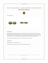 7.01 Ct.Tw.Total Carat Weight Cabochon Jade Pair from Burma (Myanmar) Appraisal
