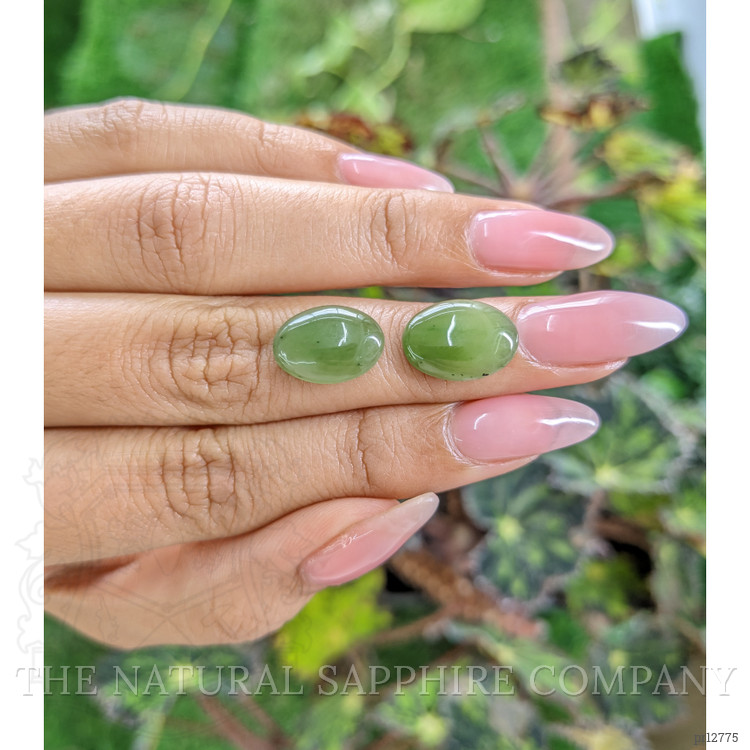 7.01 Ct.Tw. Cabochon Jade Pair from Burma (Myanmar)