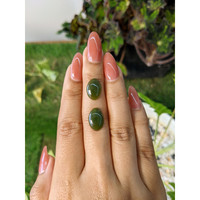 7.27&nbsp;Ct.Tw.Total Carat Weight Cabochon Jade Pair from Burma (Myanmar) Life Style