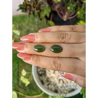 7.27&nbsp;Ct.Tw.Total Carat Weight Cabochon Jade Pair from Burma (Myanmar) Life Style