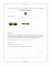 7.96 Ct.Tw.Total Carat Weight Green Cabochon Jade Pair from Burma (Myanmar) Appraisal