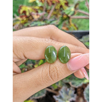 7.96&nbsp;Ct.Tw.Total Carat Weight Cabochon Jade Pair from Burma (Myanmar) Life Style