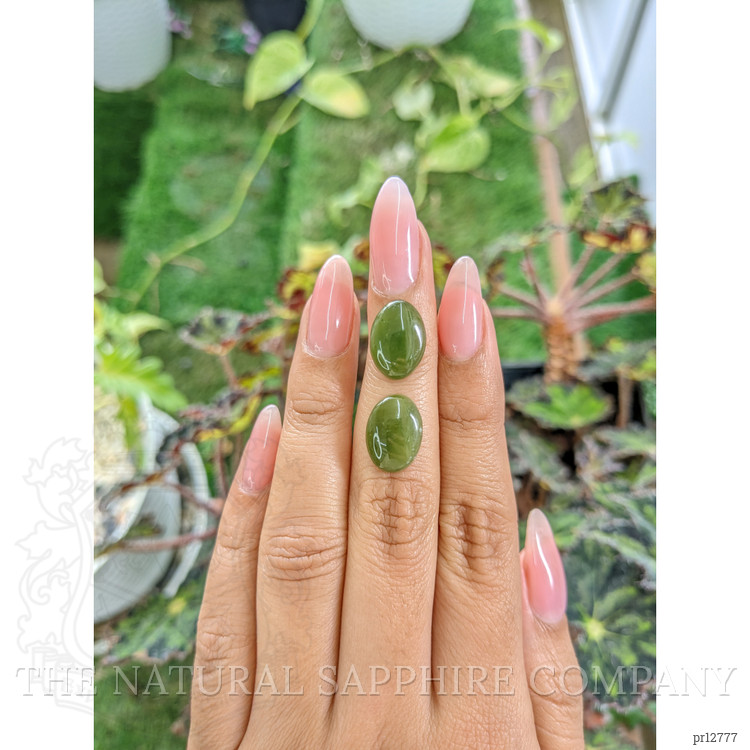 7.96 Ct.Tw. Cabochon Jade Pair from Burma (Myanmar)