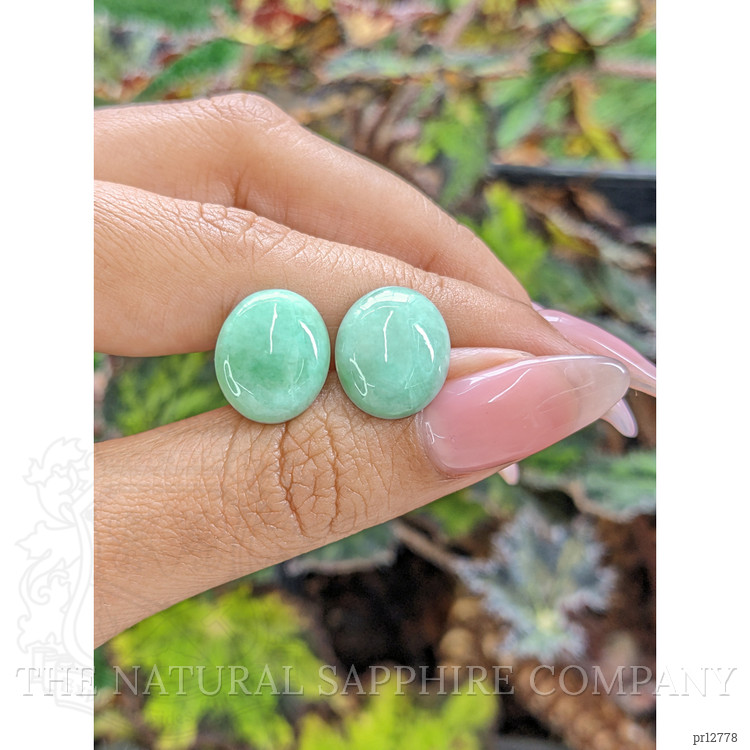 13.63 Ct.Tw. Cabochon Jade Pair from Burma (Myanmar)