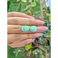 13.63&nbsp;Ct.Tw.Total Carat Weight Cabochon Jade Pair from Burma (Myanmar) Life Style