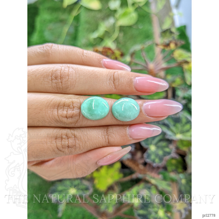 13.63 Ct.Tw. Cabochon Jade Pair from Burma (Myanmar)