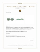 10.13 Ct.Tw.Total Carat Weight Green Cabochon Jade Pair from Burma (Myanmar) Appraisal