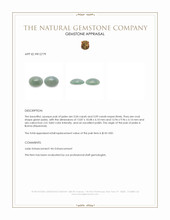 10.13 Ct.Tw.Total Carat Weight Green Cabochon Jade Pair from Burma (Myanmar) Appraisal