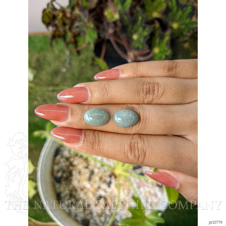 10.13 Ct.Tw. Cabochon Jade Pair from Burma (Myanmar)