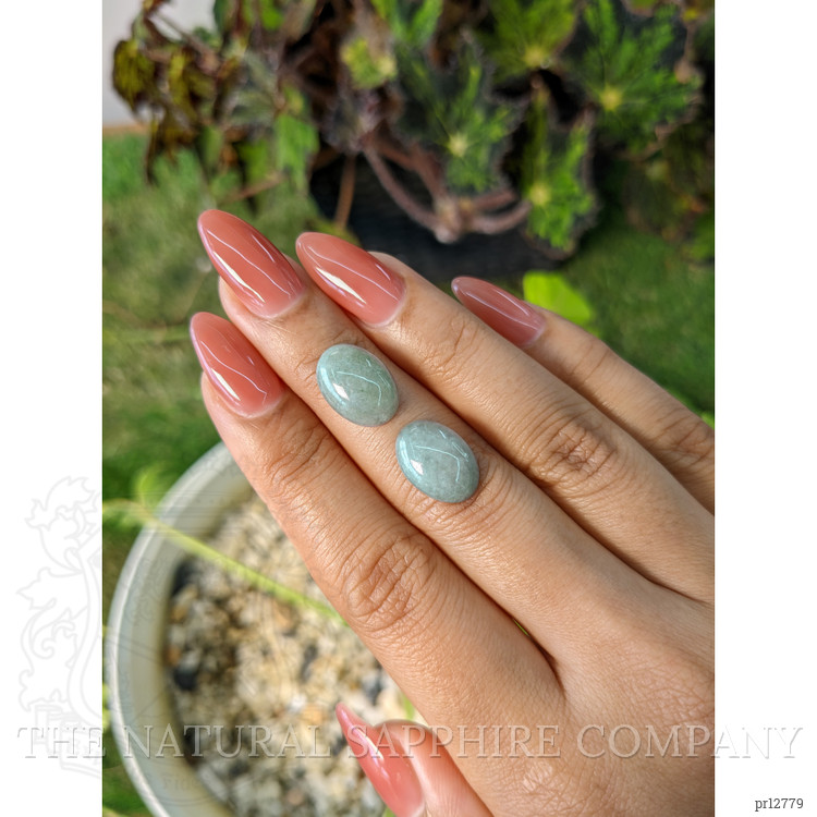 10.13 Ct.Tw. Cabochon Jade Pair from Burma (Myanmar)