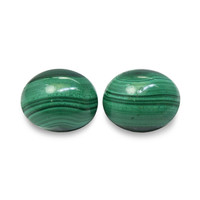 10.41 Ct.Tw.Total Carat Weight Cabochon Malachite Pair from Russia Image