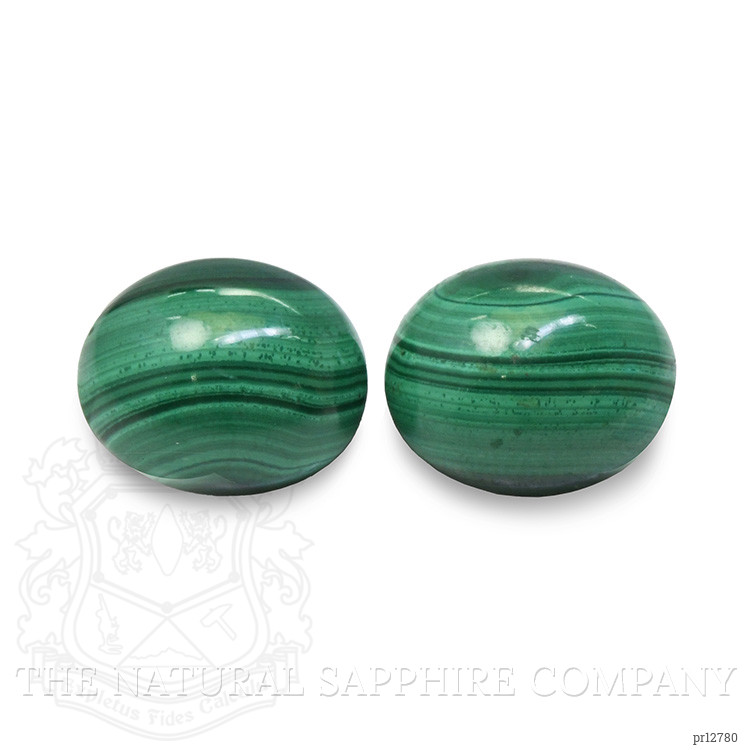 10.41 Ct.Tw. Cabochon Malachite Pair from Russia