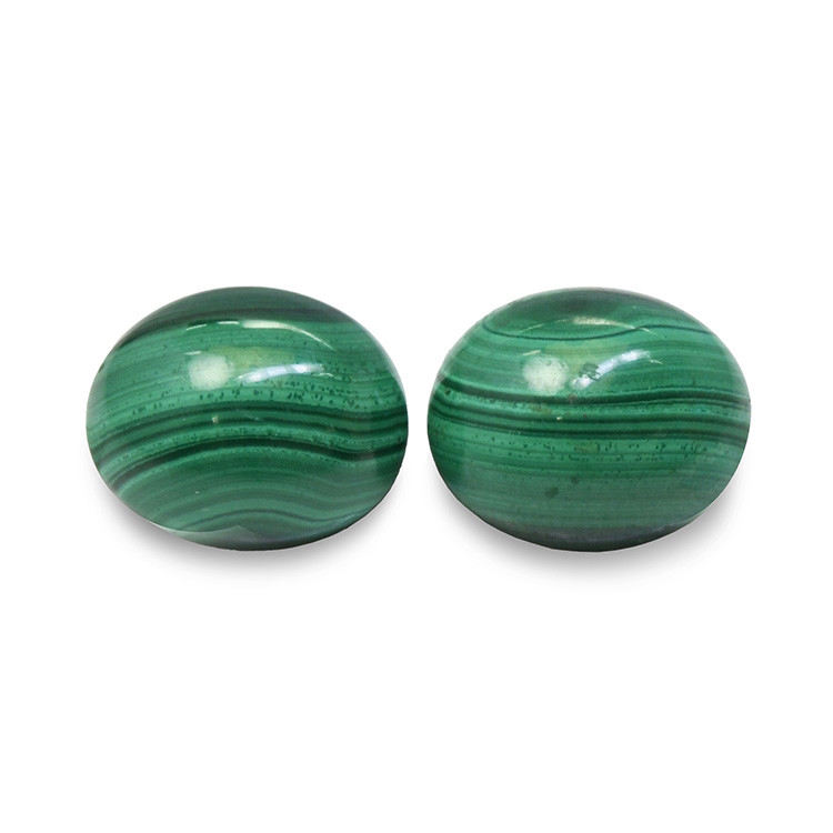 10.41 Ct.Tw. Cabochon Malachite Pair from Russia