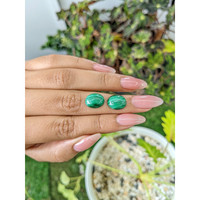 10.41 Ct.Tw.Total Carat Weight Cabochon Malachite Pair from Russia Life Style