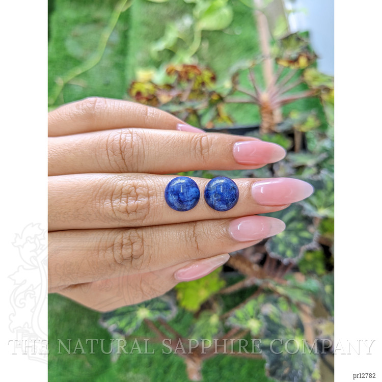 10.99 Ct.Tw. Cabochon Lapis Pair from Afghanistan