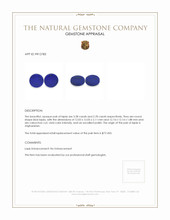 6.06&nbsp;Ct.Tw.Total Carat Weight Cabochon Lapis Pair from Afghanistan Appraisal